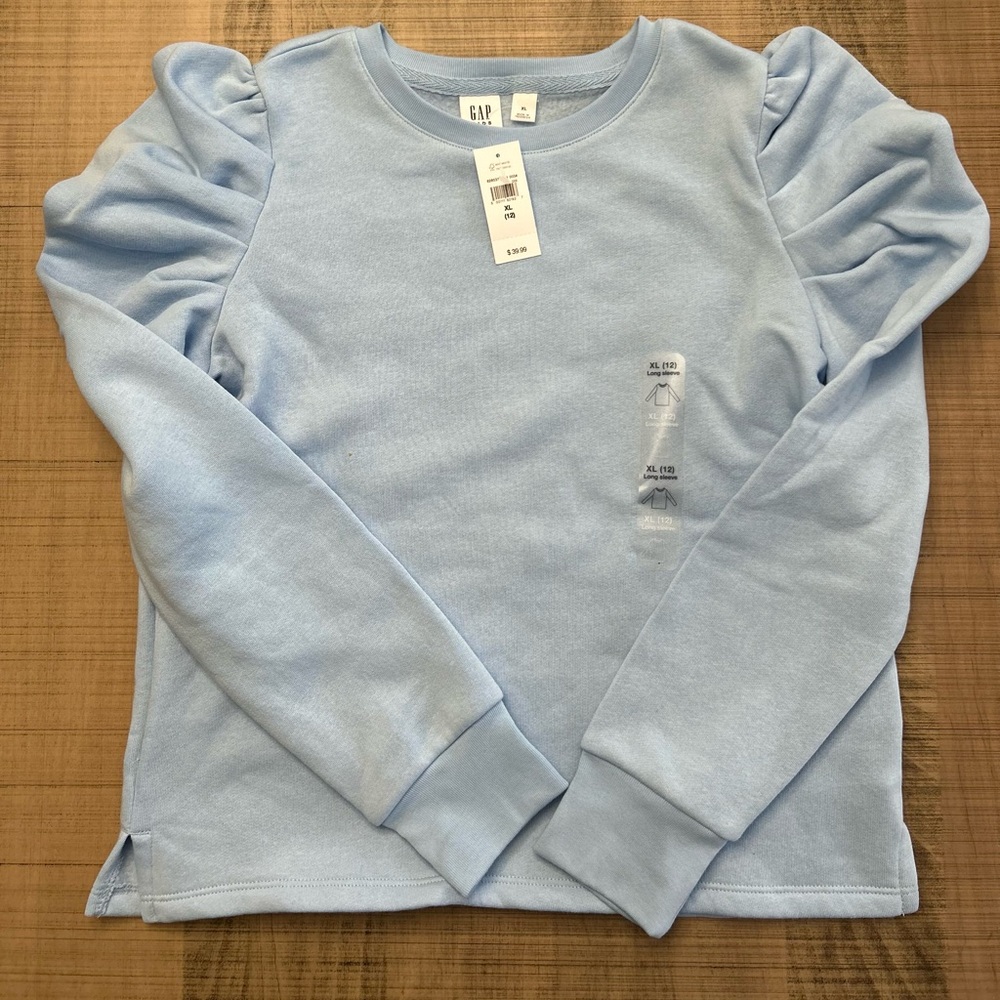 Girls Gap puffer sleeve sweatshirt